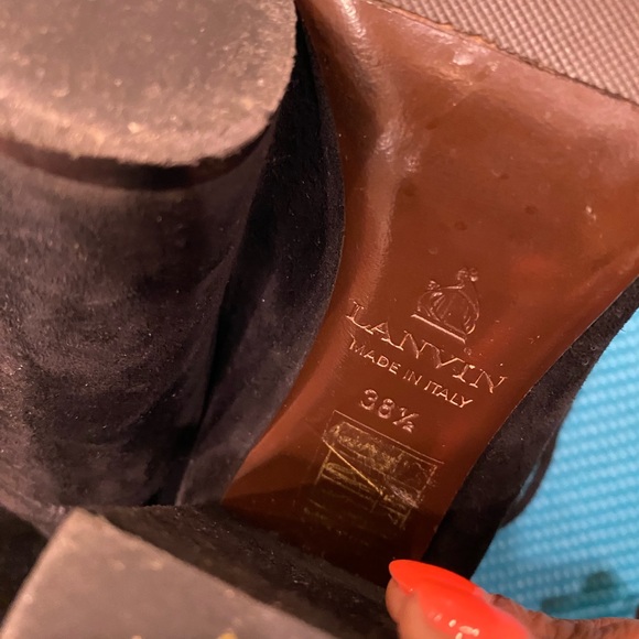 Lanvin Black Suede Drawstring Boots - Picture 7 of 11